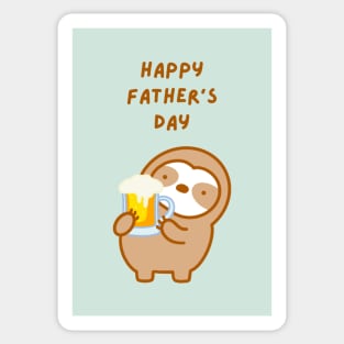 Happy Father’s Day Beer Sloth Sticker